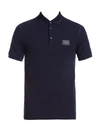 Dolce & Gabbana Classic Plaque Polo In Navy