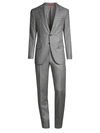 ISAIA MEN'S ROYAL FLANNEL SINGLE-BREASTED WOOL SUIT,0400011429358