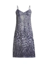 ELIE TAHARI YESMINA METALLIC LEOPARD-PRINT SHIFT DRESS,400012089070