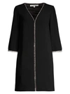 TRINA TURK WOMEN'S RHINESTONE EMBELLISHED SHIFT DRESS,0400011874087