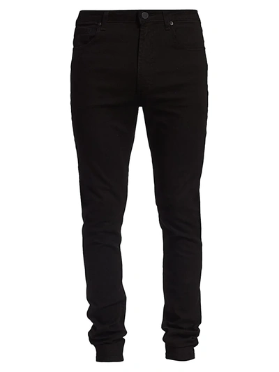 Monfrere Greyson Slit-knee Stretch Japanese Skinny Jeans In Coated Noir