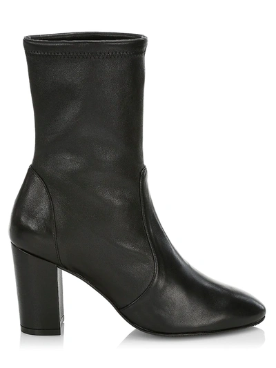 Stuart Weitzman Women's Yuliana Leather Sock Boots In Black