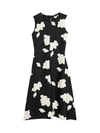THEORY FLORAL PRINT SILK FIT & FLARE DRESS,400012060669