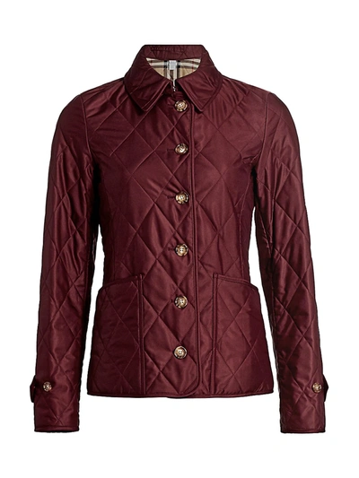 Burberry Fernleigh Thermoregulated Diamond Quilted Jacket In Deep Claret