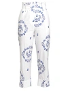 Simone Rocha Belted Embroidered Cotton-blend Straight-leg Pants In White