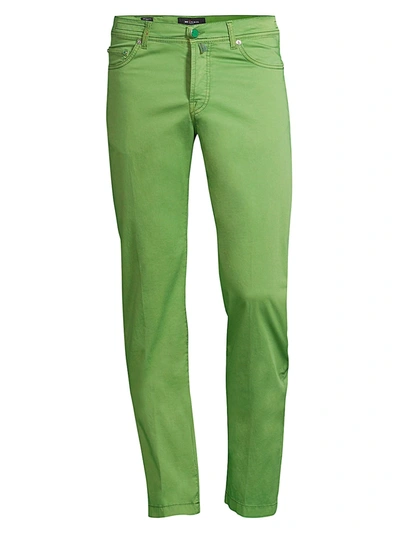 Kiton Straight-fit Five-pocket Trousers In Green