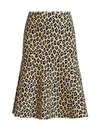 THEORY LEOPARD PRINT FLARED SKIRT,400012010335