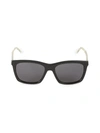 Gucci Men's Square Solid Injection Sunglasses In Black