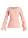 KENZO LUREX RIBBED KNIT BELL-SLEEVE SWEATER,400012109116