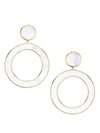 IPPOLITA POLISHED ROCK CANDY 18K YELLOW GOLD & MOTHER-OF-PEARL STONE DOT OPEN CIRCLE SLICE EARRINGS,400011811890