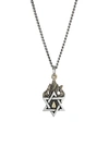 KING BABY STUDIO MEN'S NEW CLASSICS STAR OF DAVID GOLDTONE STERLING SILVER NECKLACE,400012104327