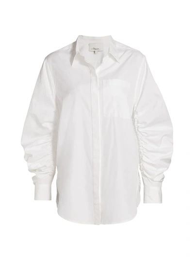 3.1 Phillip Lim / フィリップ リム Long Sleeve Shirt With Gathered Sleeves In White