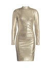 ALICE AND OLIVIA HILARY RUCHED METALLIC BODYCON DRESS,400012098651