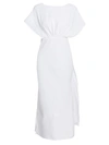 MIU MIU WOMEN'S SHORT-SLEEVE OPEN-BACK LINEN DRESS,0400012191244