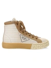 PRADA WOMEN'S colourBLOCK CANVAS HIGH-TOP trainers,0400011744480