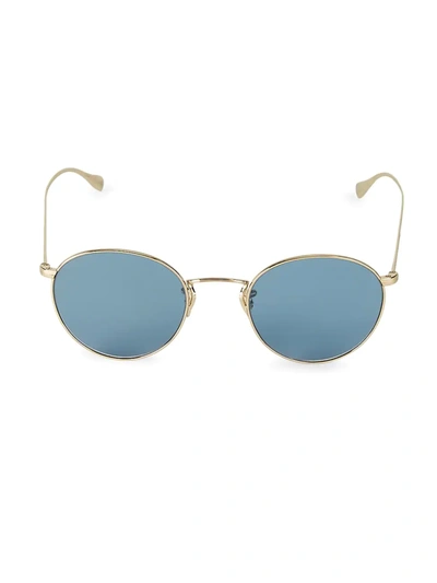 Oliver Peoples Men's Coleridge Round Sunglasses, 50mm In Gold/blue