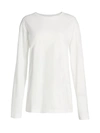 The Row Kabira Textured Cotton Long-sleeve T-shirt In White