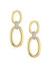 ALBERTO MILANI VIA SENATO 18K YELLOW GOLD & DIAMOND OVAL LINK EARRINGS,400011617946