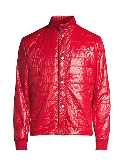 Kiton 2-piece Removable Waistcoat Bomber Jacket In Red