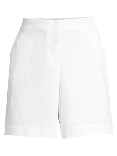 Lafayette 148 Italian Bi-stretch Pima Cotton Fulton Short In White