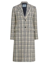 PRADA WOMEN'S NATTE CHECK COAT,0400011891224