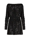 SAINT LAURENT WOMEN'S SEQUIN BLOUSON MINI DRESS,0400012117467