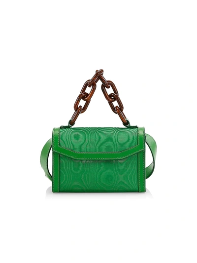 Ganni Leather-trimmed Belt Bag In Island Green
