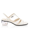 Marc Jacobs Women's The Gem Leather T-strap Sandals In White