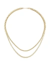ZOË CHICCO WOMEN'S HEAVY METAL 14K YELLOW GOLD DOUBLE CHAIN NECKLACE,0400012265826