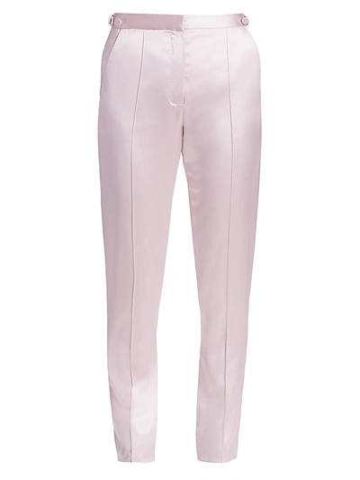Alejandra Alonso Rojas Women's Silk Satin Trousers In Quebracho Pink