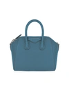 Givenchy Mini Antigona Leather Satchel In Oil Blue