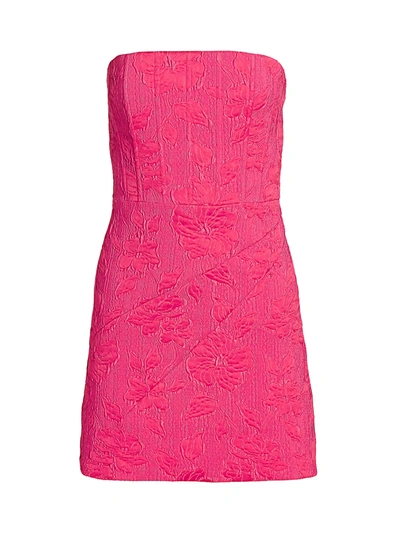 Alice And Olivia Perla Strapless Dress In Wild Pink