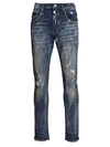 PURPLE BRAND MEN'S DISTRESSED SKINNY DROPPED-FIT JEANS,0400012185058