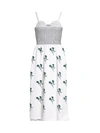 MARINA MOSCONE FLORAL SMOCKED BUSTIER DRESS,400012341552