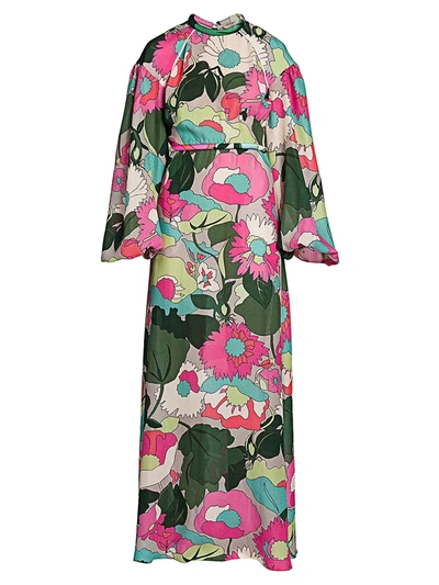 Fendi Women's Windflowers Silk Maxi Dress In Multicolore