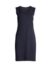 Misook Sleeveless Sheath Knit Dress In Indigo