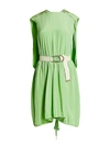 TIBI ECO BELTED CAPE SILK MINI DRESS,400012314368