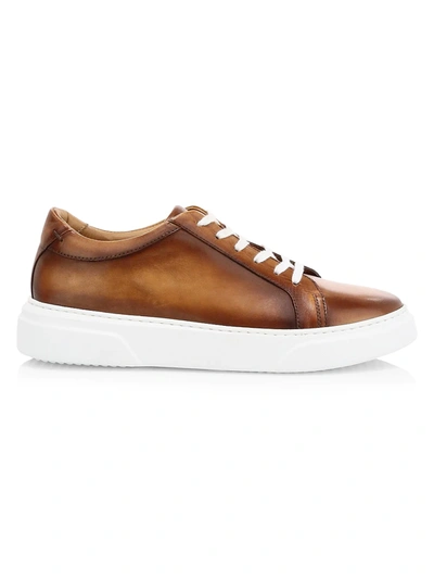 Eleventy Men's Super Sole Leather Trainers In Camel