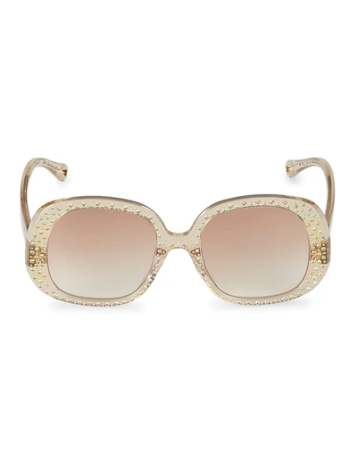 Chloé Chiara 54mm Swarovski Crystal-embellished Square Sunglasses In Brown