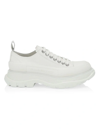 Alexander Mcqueen White Tread Slick Sneakers In White/white