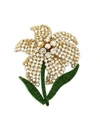 REBECCA DE RAVENEL WOMEN'S IRIS 18K GOLDPLATED BEADED HAND-EMBROIDERED BROOCH,0400012175548