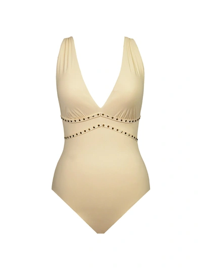 Amoressa By Miraclesuit Romancing Stone One-piece Swimsuit In Vanilla Bean
