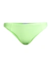 Ganni Stretch-seersucker Mid-rise Bikini Briefs In Patina Green