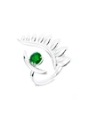 TABAYER THE THIRD EYE 18K WHITE GOLD & EMERALD THE LOOK RING,400012313506