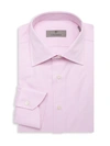 Canali Pink Slim-fit Cutaway-collar Cotton-twill Shirt