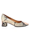 Aquatalia Women's Pasha Snakeskin-embossed Leather Pumps In Natural Snake Leather