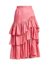 CINQ À SEPT WOMEN'S ROWAN TIERED RUFFLE MIDI SKIRT,0400012436588