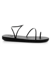 Ancient Greek Sandals Kansiz Faux Leather Sandals In Black