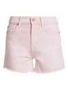 7 For All Mankind High-rise Cut-off Fray Hem Denim Shorts In Pearl Pink