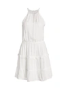 PARKER BRUNA LACE EYELET-TRIM HALTER MINI A-LINE DRESS,400012464691